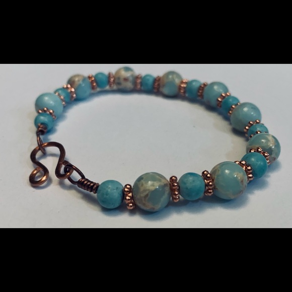 Natural Jasper handmade beaded bracelet new - Picture 3 of 4